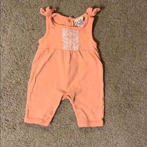 LAST CHANCE Peach baby girl romper